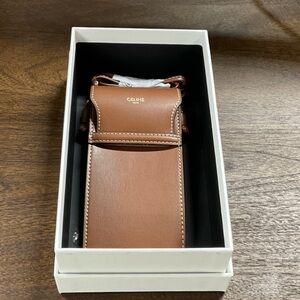 Celine Tan Leather Sunglasses/Phone Pouch
